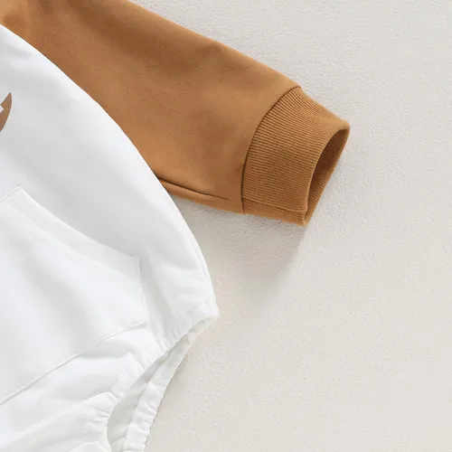 Vista 4 de Socutebabe Ropa de otoño para bebé niño, manga larga, sudadera con capucha de tablero de ajedrez, sudadera con capucha para mamá