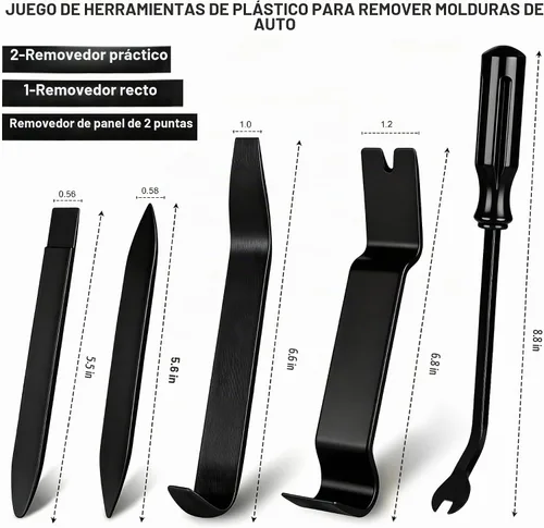 Vista 7 de EldHus Juego de 5 herramientas para quitar tapicería de coche, juego de herramientas de extracción de clip automático para puerta, salpicadero