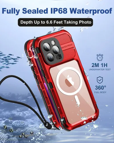 Vista 2 de WIFORT Funda impermeable para iPhone 13 Pro, cuerpo completo de metal 360 [IP68 a prueba de agua] [protector de pantalla integrado]