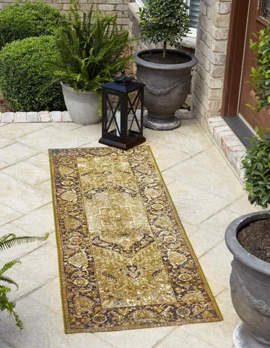 Vista 16 de Unique Loom Outdoor Traditional Collection - Alfombra de área - Nosara (4 pies 1 pulgada x 6 pies 1 pulgada, rectangular, azul/azul claro)