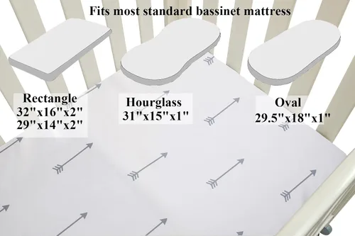 Vista 4 de Juego de sábanas de satén para moisés, paquete de 2 unidades para cabello y piel de bebé, flechas y estrellas Seda ultra suave para rectangular