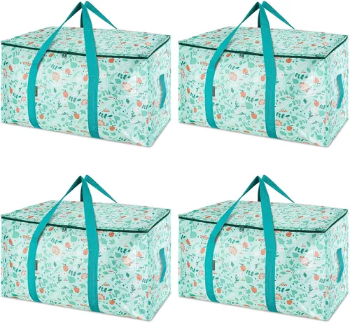 Vista 11 de BALEINE Paquete de 2 bolsas de mudanza de gran tamaño con asas reforzadas, bolsa de almacenamiento resistente para ropa, suministros de mudanza