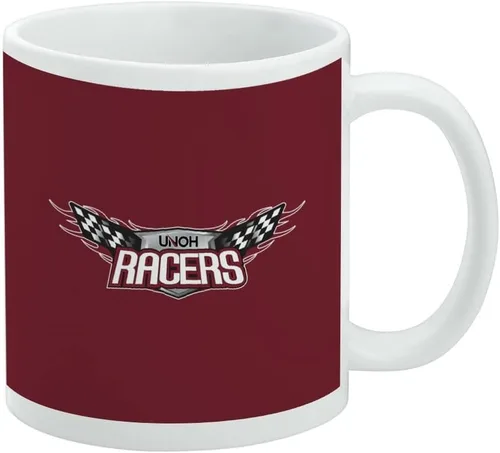 Vista 393 de Taza de cerámica con el logotipo principal de la Universidad Rider, taza de regalo novedosa para café, té y bebidas calientes, 11oz, blanca