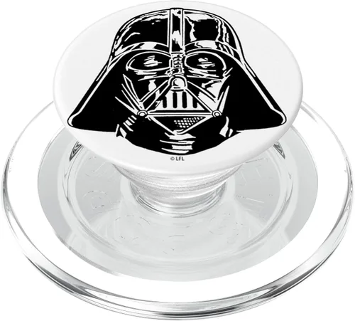 Vista 8 de Star Wars Darth Vader Casco negro y blanco – PopSockets Grip y soporte para teléfonos y tabletas, Negro