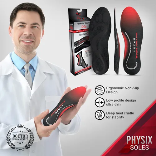 Vista 4 de Plantillas ortopédicas Physix Gear para hombres y mujeres - Plantillas de soporte de arco, plantillas ortopédicas, insertos para hombres y mujeres