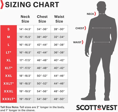 Vista 4 de SCOTTeVEST Chaqueta EDC para hombre, 30 bolsillos ocultos, abrigo repelente al agua para conciertos, viajes y más