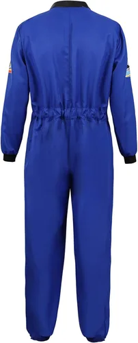 Vista 3 de Lehauya Disfraz de astronauta para hombre, traje de piloto, traje de vuelo de prisionero, disfraz de Halloween para adultos