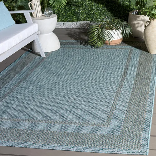 Vista 16 de SAFAVIEH Alfombra lavable al aire libre Courtyard Collection - 2'3" x 5', beige y negro, no desprende pelusa y fácil de limpiar, ideal para patio