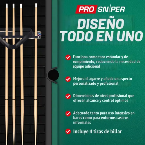 Vista 5 de Prosniper Premium Pool Sticks Set of 4 58-Inch, 19-Oz Canadian Ashwood Pool Cue with Low-Deflection Shaft & 4 Extra Chalks Pro-Grade Billiard