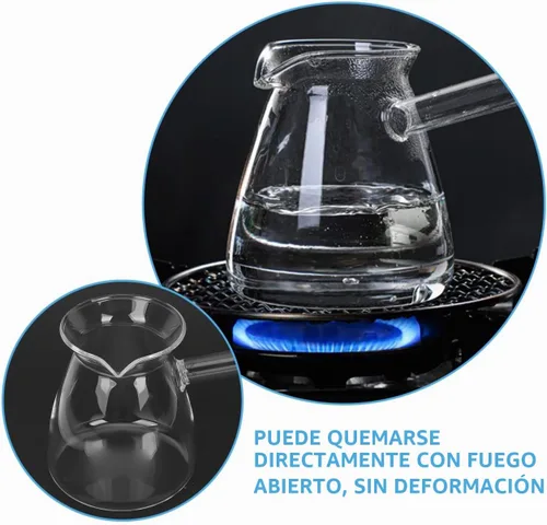 Vista 9 de Hemoton Cafetera turca de vidrio de borosilicato de 14.25 onzas, cafetera para estufa con asa, calentador de leche, chocolate caliente o mantequilla
