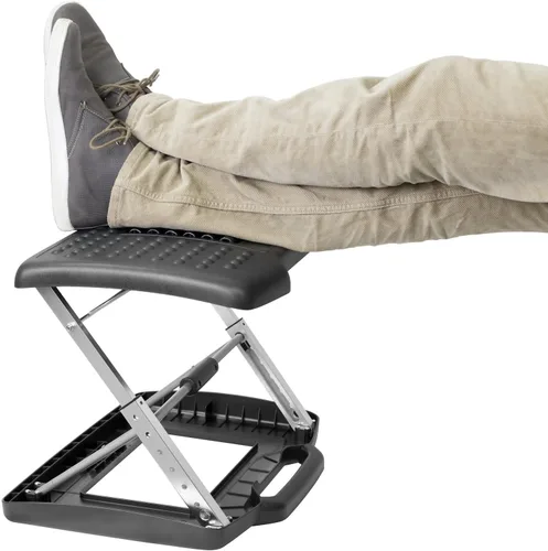 Vista 8 de Mount-It! Reposapiés para debajo del escritorio, altura ajustable e inclinación, reposapiés debajo del escritorio (3 a 15 pulgadas) con rodillos