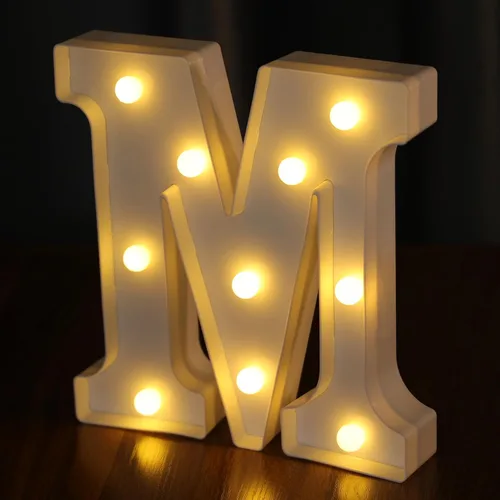 Vista 33 de Letras Iluminadas, Luces de Letras LED 26 del Alfabeto, Letra Iluminada Decorativa, Letras de Marquesina LED que Funcionan con Pilas para Fiesta