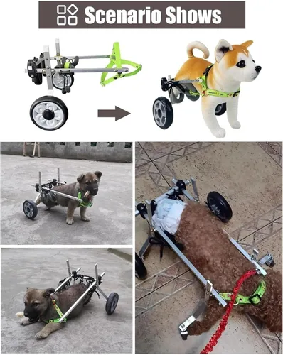 Vista 2 de Lightweight Dog Wheelchair for Back Legs - Adjustable Aluminum Mobility Aid for Small/Medium Dogs, Perfect for Disabled Pets - Size L, Easy Walking