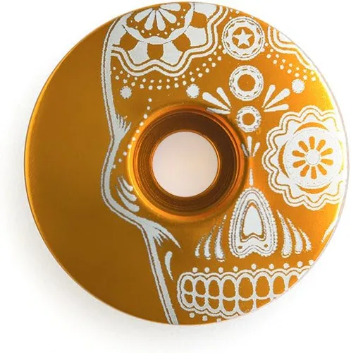 Vista 5 de Sugar Skull (a través del ojo) 1 1/8" tapa para auriculares de bicicleta