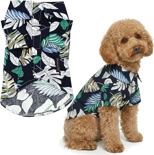 Vista 29 de Parisian Pet Camisa para perro de Amazonia - Ropa de algodón para perros pequeños - Elegante traje tropical para perros - Ropa ligera y suave