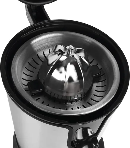 Vista 7 de Exprimidor eléctrico de cítricos, máquina exprimidora, exprimidor de cítricos de acero inoxidable, compacto, gran volumen, control de pulpa