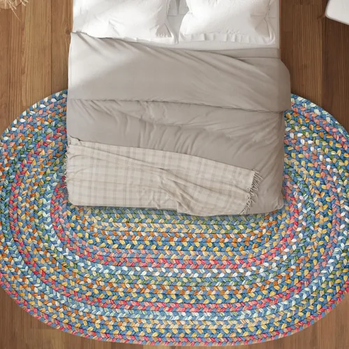 Vista 13 de Rhody Rug Country Jewel CJ35 - Alfombra trenzada ovalada de bronce de 2 x 3 pies, decoración del hogar, alfombra de piso o alfombra de dormitorio