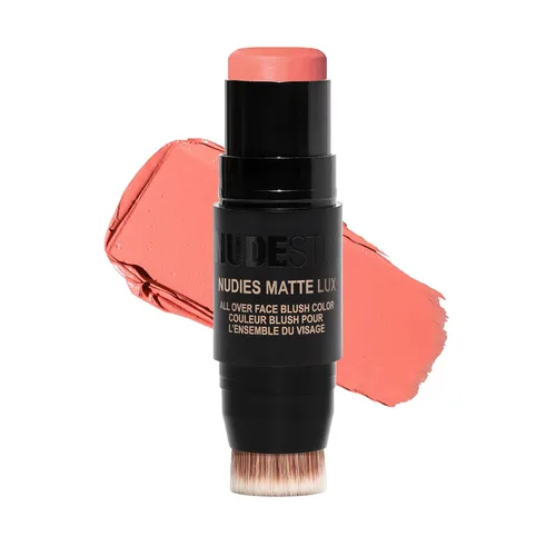 Vista 11 de Nudestix Nudies Matte Lux – 3-in-1 Soft-Matte Blush Stick for Cheeks, Eyes & Lips with Built-In Brush Cream-to-Powder Finish with Blurring Effect