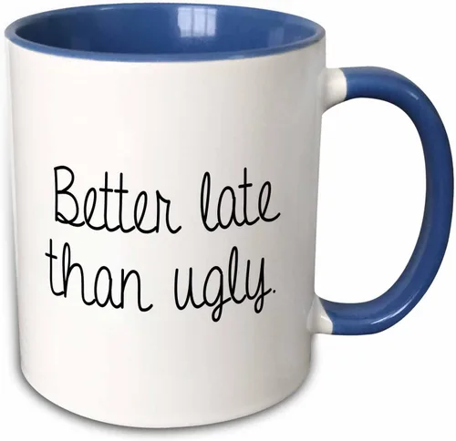 Vista 8 de 3dRose Tory Anne Collections Cotizaciones - MEJOR LATE THAN THAN UGLY. - Tazas (mug_238456_9)