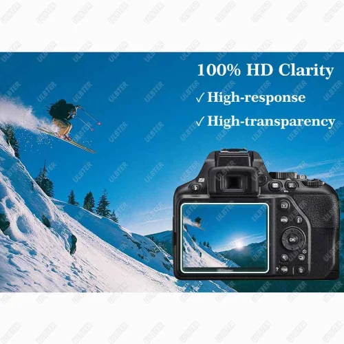 Vista 5 de ULBTER Protector de pantalla aplicable para cámara Nikon D3500 D3400 D3300 D3200 D3100 y cubierta de zapata caliente, [2+3 unidades] 9H dureza
