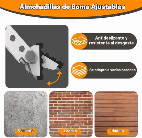 Vista 6 de Soporte de aire acondicionado sin perforación, soporte de CA ajustable para ventana que se adapta a ventanas individuales y dobles, acero resistente