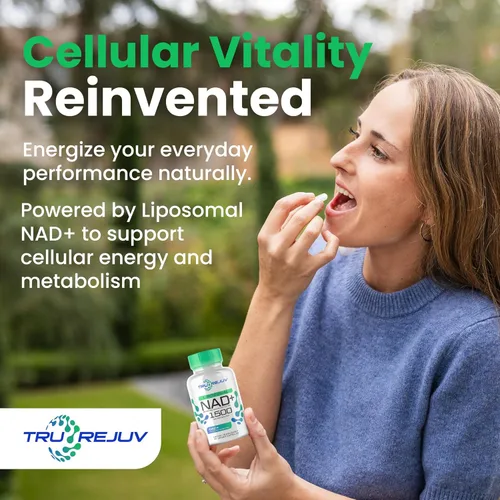 Vista 2 de Suplementos NAD+ con resveratrol 1500 mg - Suplemento alternativo liposomal Nad Plus que potencia NMNH para hombres y mujeres - Apoya la salud