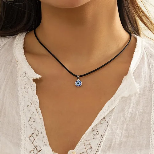 Vista 6 de VIBILIA Evil Eye Necklace Sun Pendant Turkish Blue Eye Protection Lucky Necklaces Jewelry Gifts for Men Women (Sun) - Silver