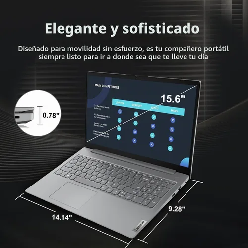Vista 4 de Lenovo Laptop Computer V15, AMD Ryzen 5 7520U, 8 GB de RAM, SSD de 512 GB