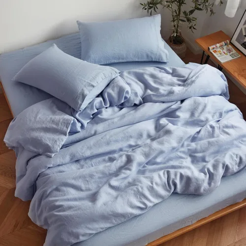 Vista 21 de Juego de sábanas Sijo de lino francés lavado a piedra orgánico certificado GOTS, galardonado como la mejor sábana de lino refrescante por Sleep
