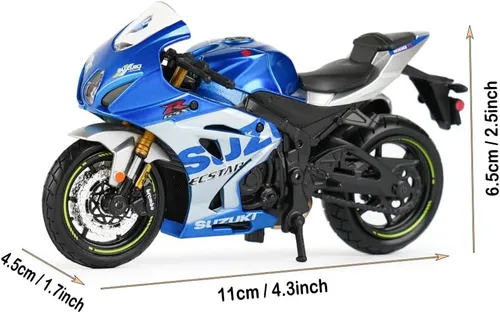 Vista 5 de HTLNUZD Modelo de aleación de motocicletas de carreras 1/18 para Suzuki GSX-R1000 R Vehículos de fundición estática, regalo de exhibición