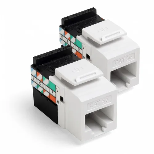 Vista 25 de Leviton Adaptador QuickPort de 8 cables Cat 5e, enchufe Jack, paquete de 10, 5G108-AW5, blanco