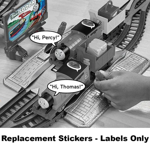 Vista 3 de Pegatinas o hojas de etiquetas de repuesto para Fisher-Price Thomas and Friends Talking Thomas y Percy Train Playset - GLK80
