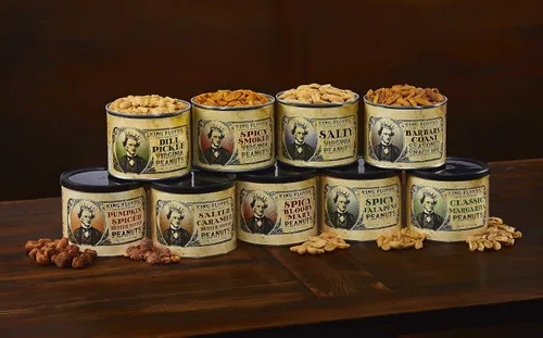 Vista 2 de King Floyd's Classic Margarita Virginia Peanuts: 10 oz, Maní salado con sabor a limón y lima, Tapa resellable, Coma bajo su propio riesgo, Una vez