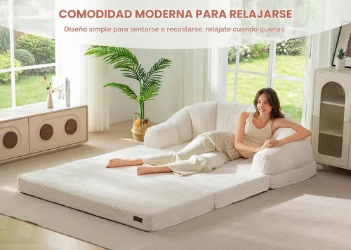 Vista 3 de MAXYOYO Sofá cama plegable con respaldo, sofá plegable sin hueso con asa