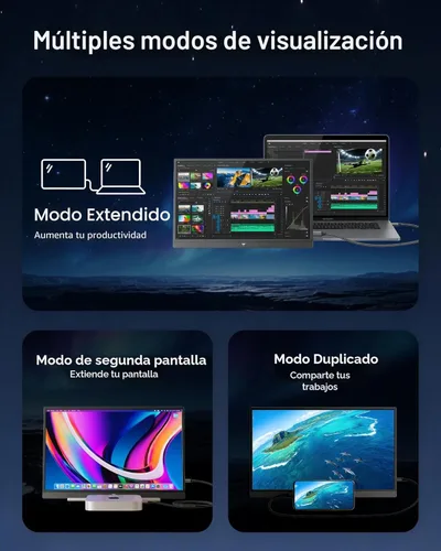Vista 3 de KTC Portable Monitor 15.6 Inch, FHD 1080P Travel Laptop Monitor Extender with USB-C HDMI, Ultra-Slim IPS HDR Display with Speakers, Second Monitor