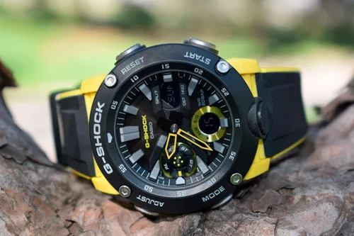 Vista 5 de Casio Reloj analógico digital de cuarzo para hombre con correa de resina GA-2000-1A9ER, Pulsera