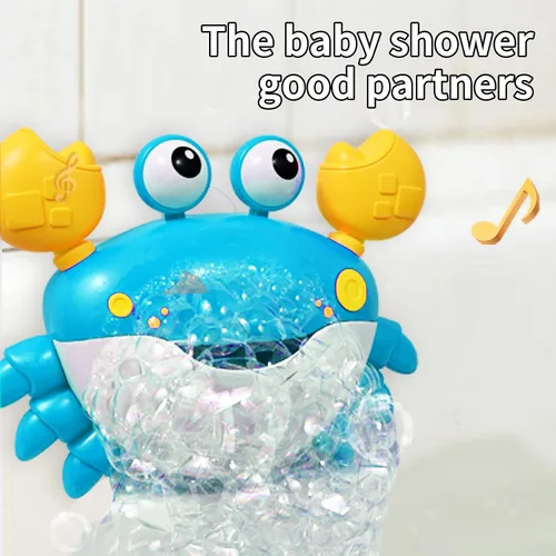 Vista 5 de Deejoy Máquina de Burbujas de Baño de Cangrejo para la Bañera, Sopla Burbujas y Reproduce 12 Canciones Infantiles, Máquina de Burbujas de Baño