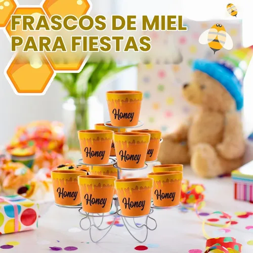 Vista 4 de Meekoo - Juego de 16 mini macetas de abeja con cubos de madera, tarros de miel