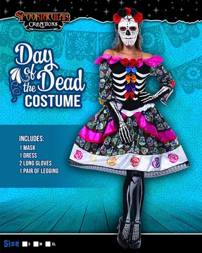 Vista 2 de Spooktacular Creations Disfraz del Día de los Muertos de la Mujer para disfraz de Halloween