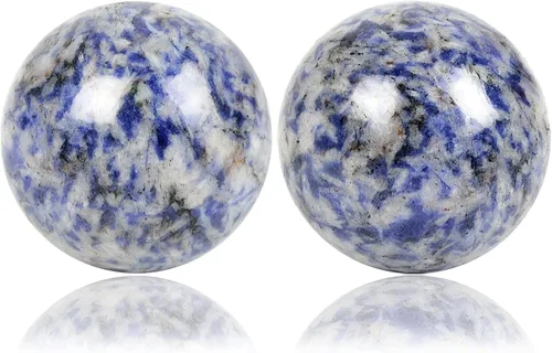 Vista 6 de Fengshuibringluck Bolas de salud chinas Baoding de cristal natural de 1.6 pulgadas para terapia de manos, ejercicio y alivio del estrés