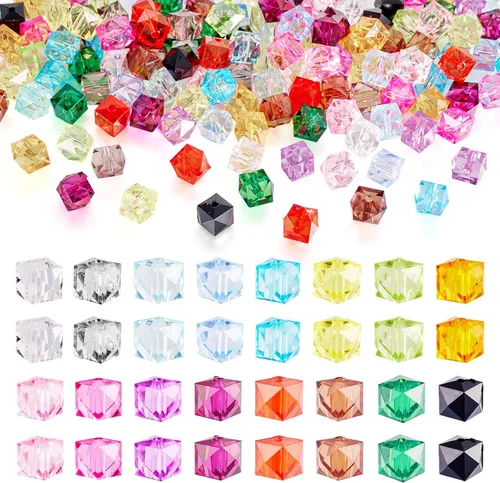 Vista 9 de FASHEWELRY 200 cuentas de oso de acrílico transparente, color mixto, cuentas espaciadoras de oso de gomitas, mini osos lindos granos sueltos a