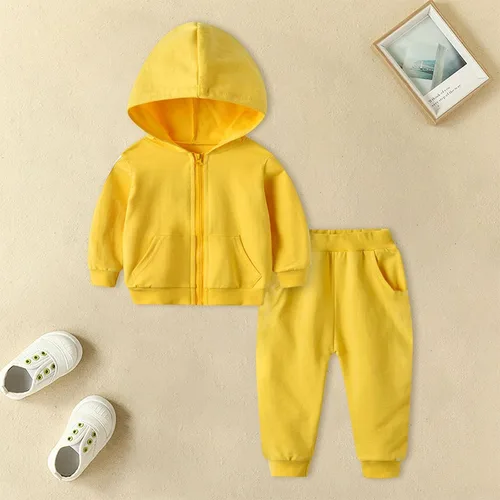 Vista 5 de TBUIALL Conjunto de ropa Harlan con capucha y cremallera para niños y niñas, para cumpleaños de 6 meses