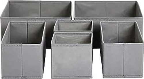 Vista 6 de Amazon Basics Organizador de cajones profundos para ropa, cajas de almacenamiento plegables para calcetines, ropa interior y artículos de bebé