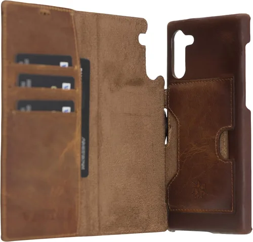 Vista 157 de Venito Florence - Funda de piel compatible con Samsung Galaxy S9, extra segura con bloqueo RFID, cartera desmontable para teléfono (gris decolorado)