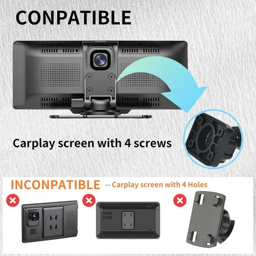 Vista 2 de Soporte para parabrisas con ventosa flexible y tornillos para pantalla Android Auto de coche de 7"/ 9"/ 10,26" Soporte de ventosa mejorado