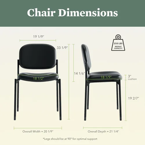 Vista 2 de Basyx Hon Hvl606 Silla para invitados, Tela, Tela negra