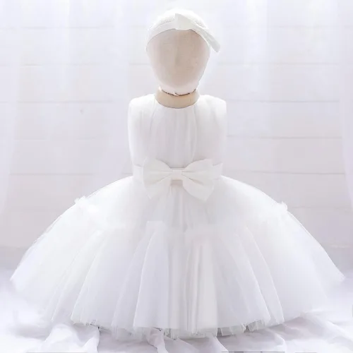 Vista 2 de 3M-9T Vestido de flores para niñas de bebé, bordado Paqeant, vestidos de encaje de boda