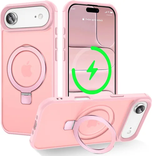 Vista 163 de CHAOFEnG Funda magnética compatible con iPhone 11 con soporte, prueba de caídas de grado militar, compatible con imán, anillo translúcido, parte