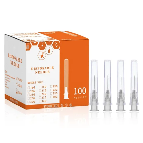 Vista 13 de Agujas desechables estériles de 20Ga 1.5 pulgadas/38 mm, envueltas individualmente, paquete de 100 Envuelto individu