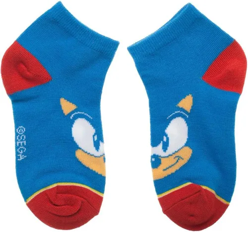 Vista 2 de Bioworld Sega Sonic The Hedgehog - Calcetines de tobillo juvenil, 4 pares, Multi